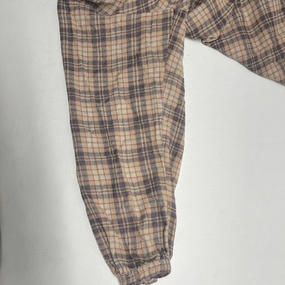 Free people plaid tunic top size L long balloon sleeves - Picture 6 of 6